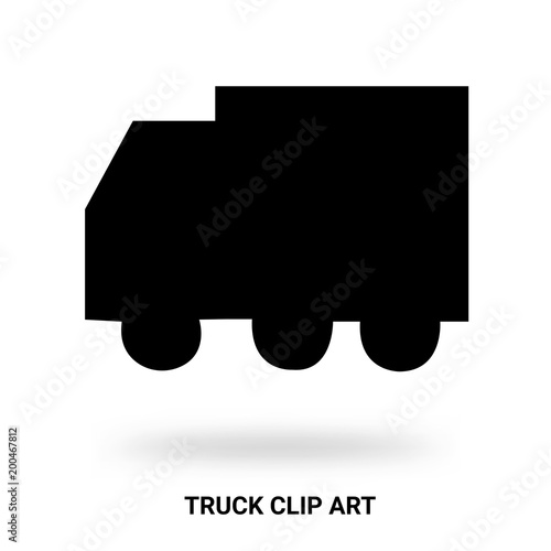 truck silhouette clip art isolated on white background