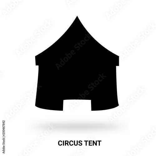 circus tent silhouette isolated on white background