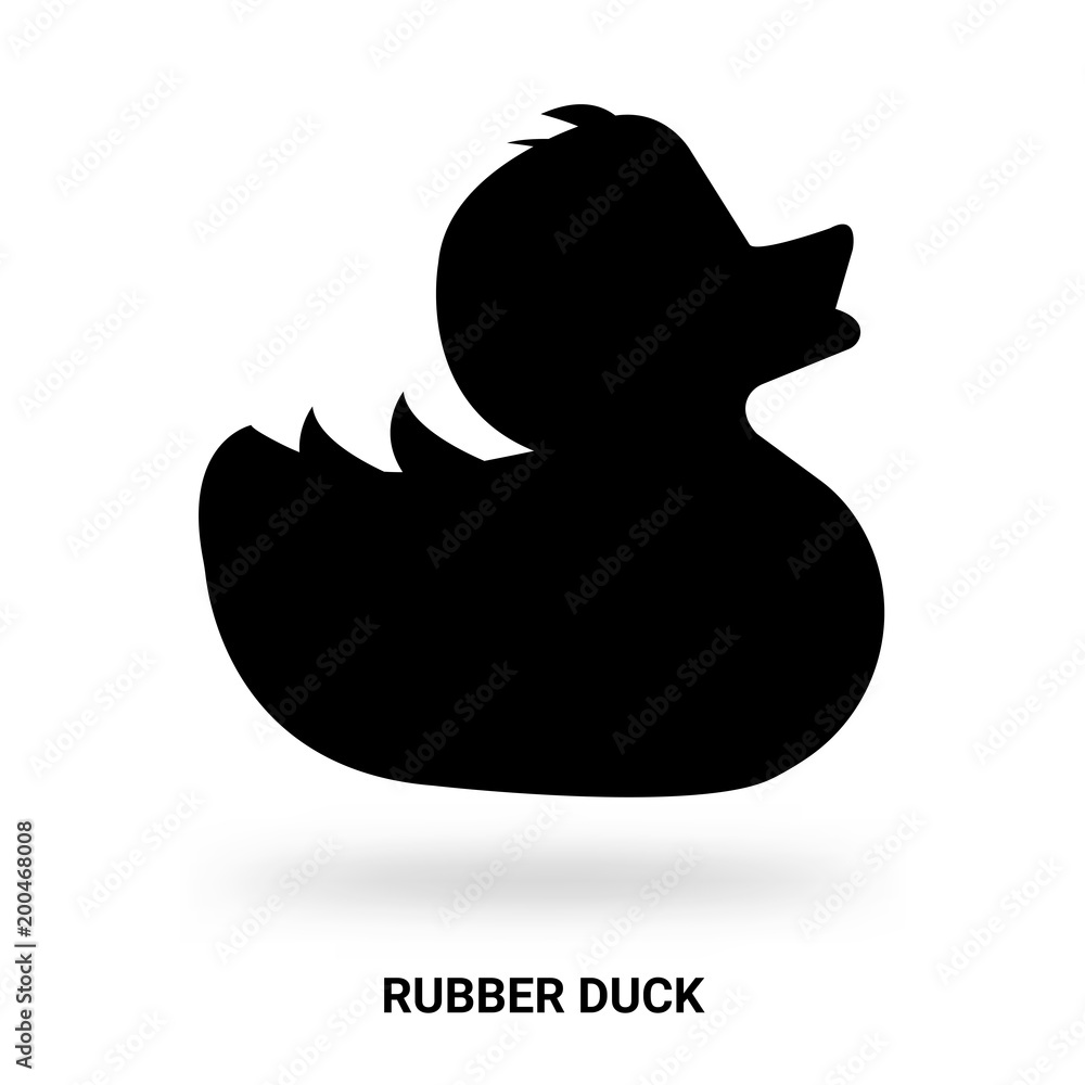 rubber duck silhouette isolated on white background Векторне зображення