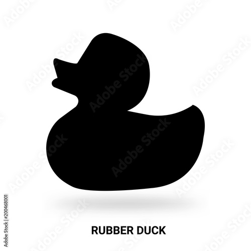 rubber duck silhouette isolated on white background