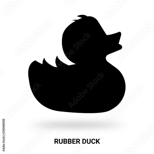 rubber duck silhouette isolated on white background