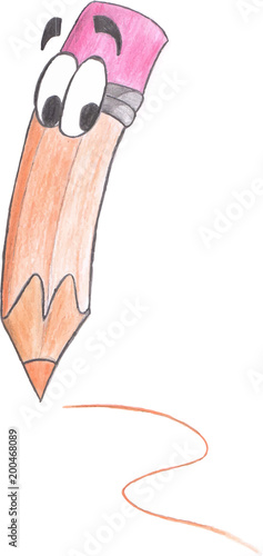 Pencil cartoon character - Vector