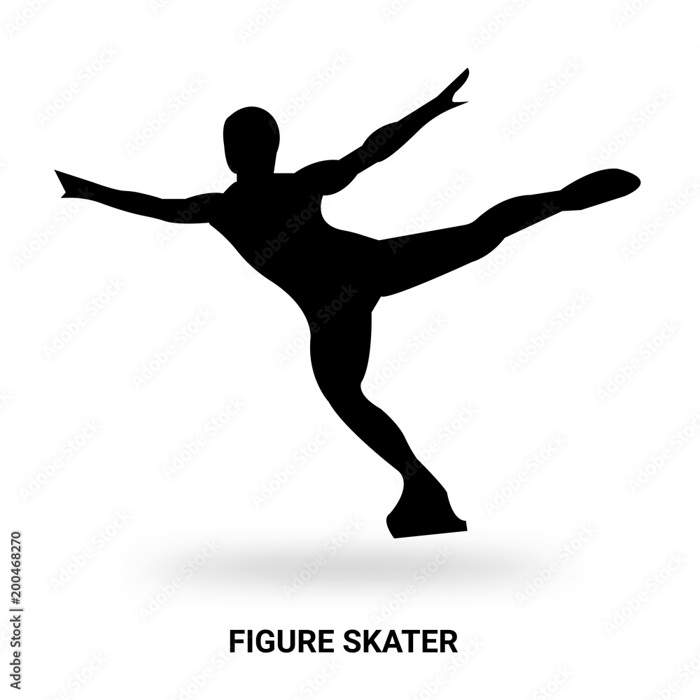 figure skater silhouette isolated on white background