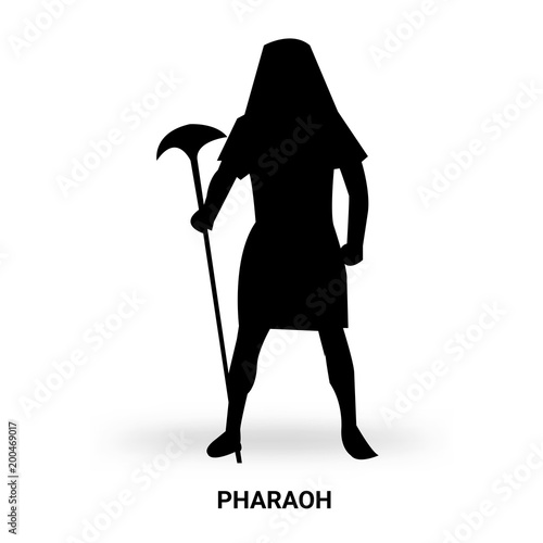 pharaoh silhouette isolated on white background