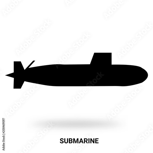 submarine silhouette isolated on white background