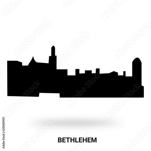bethlehem silhouette isolated on white background