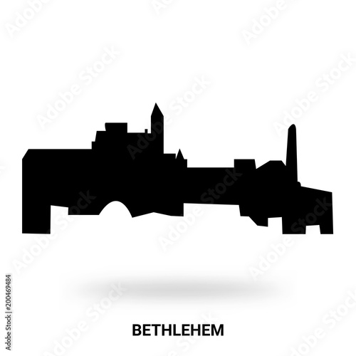 bethlehem silhouette isolated on white background