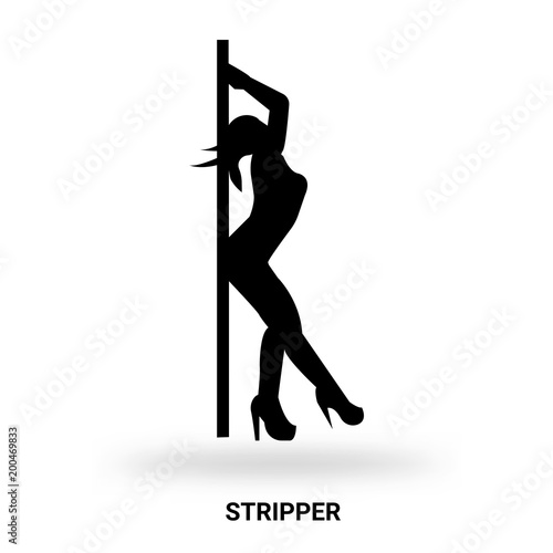 stripper silhouette isolated on white background