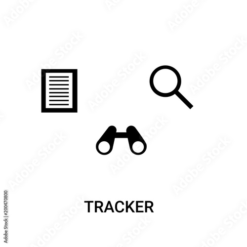tracker icon on white background, in black, vector icon illustration