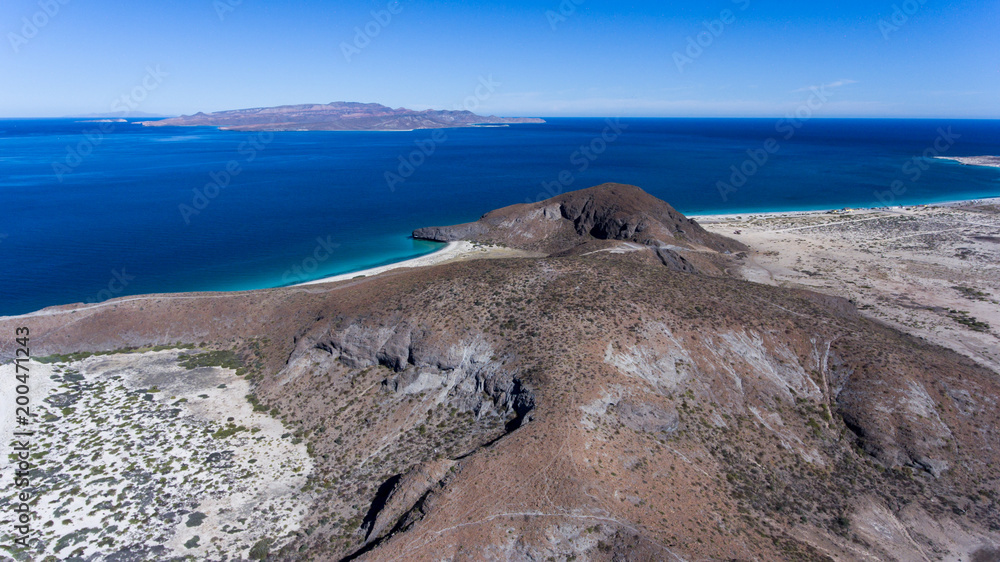 Obraz premium Aerial views from Balandra beach, Baja California Sur, Mexico.