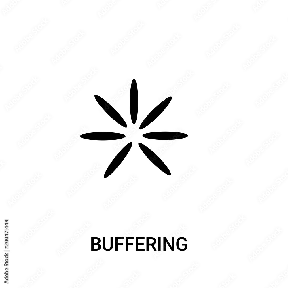 buffering icon on white background, in black, vector icon illustration buffering icon on white background, in black, vector icon illustration