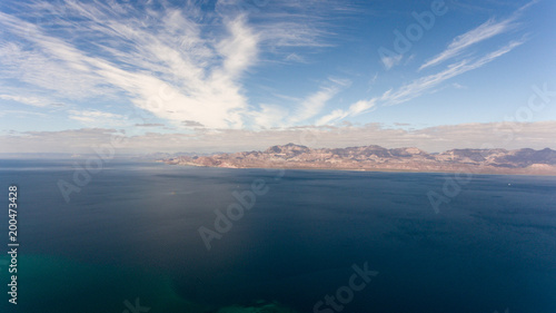 Aerial panoramics from Espiritu Santo Island, Baja California Sur, Mexico.