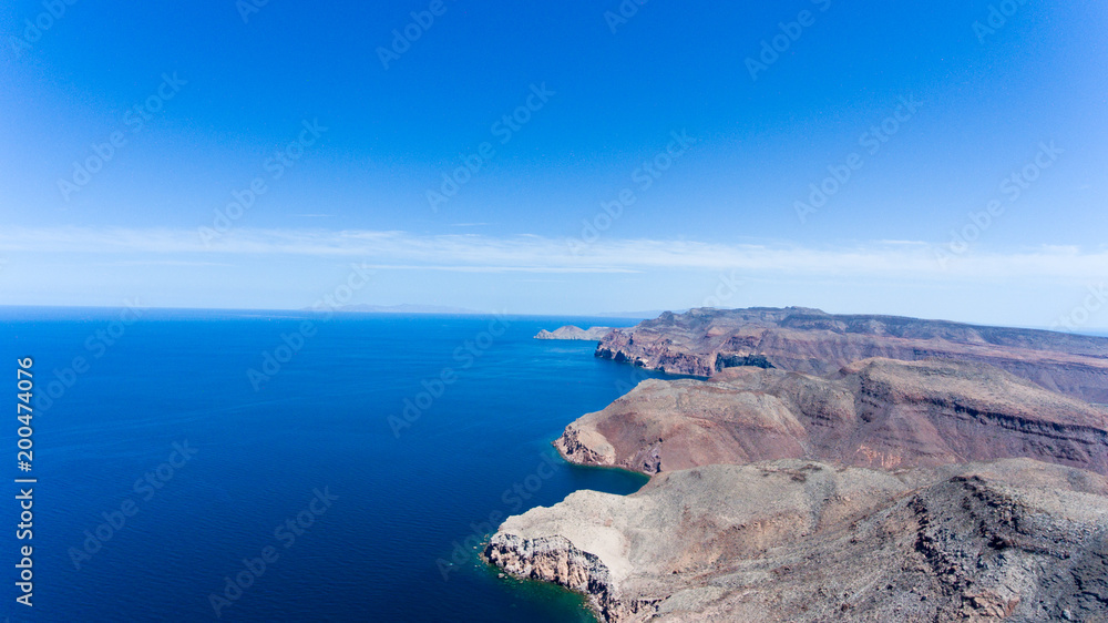 Aerial panoramics from Espiritu Santo Island, Baja California Sur, Mexico.