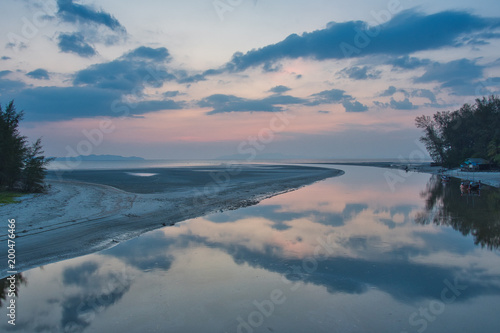 Sunset time at Pak Meng beach  Trang province  Thailand