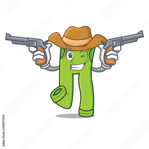 Cowboy pants character cartoon style