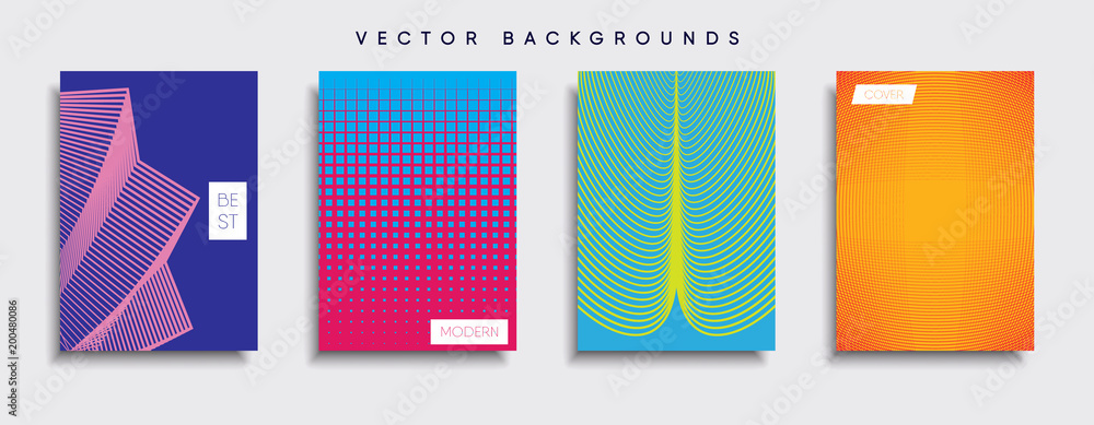 Vector cover designs. Future Poster template. Smartphone modern background set.