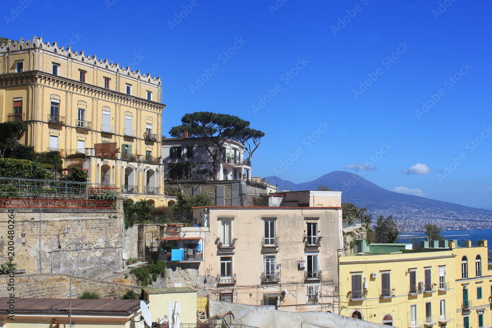 Panoramic view of the city of Napoli , Italy