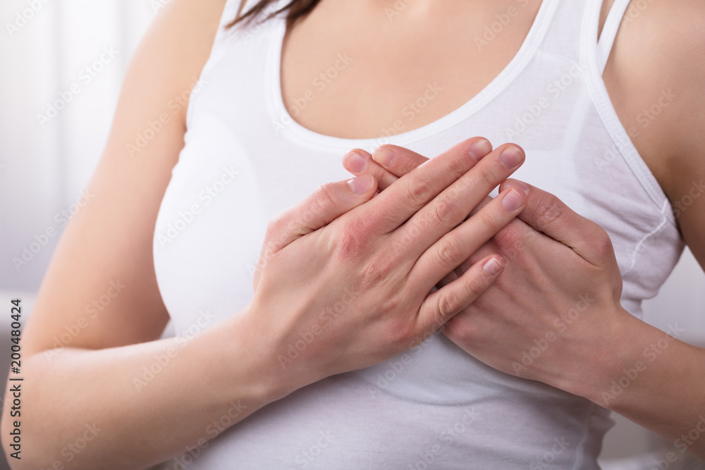 Woman Suffering From Breast Pain Woman Suffering From Breast Pain