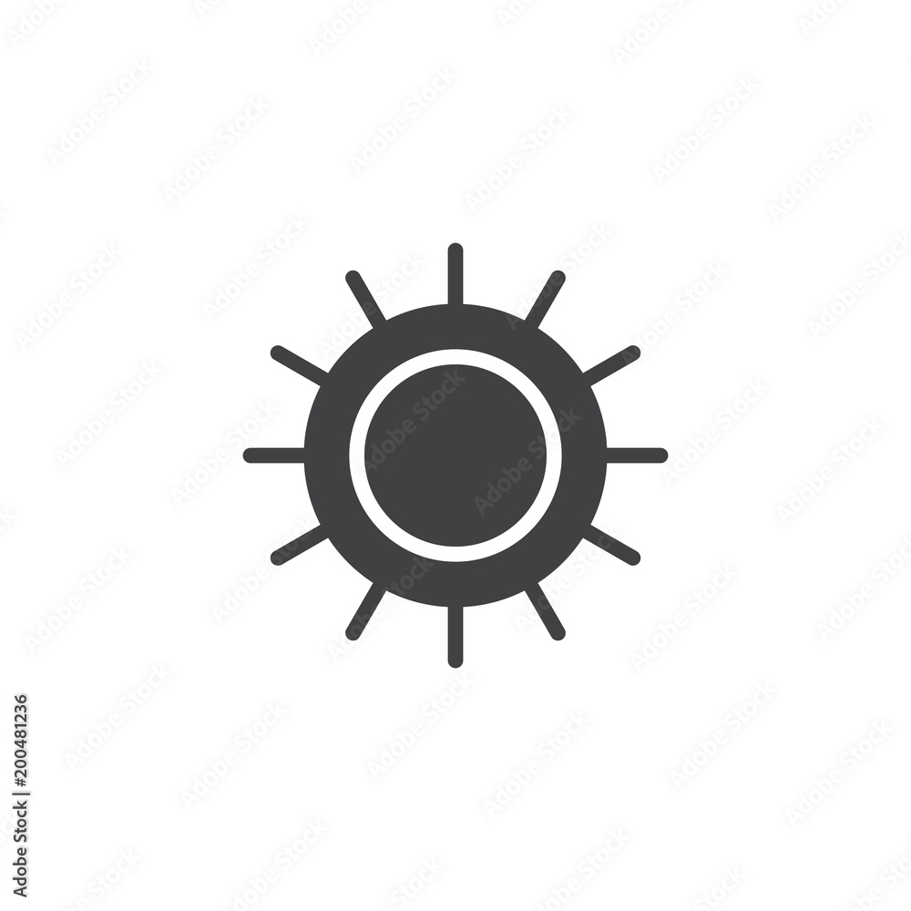 Circle sun vector icon. filled flat sign for mobile concept and web design. Warm weather simple solid icon. Symbol, logo illustration. Pixel perfect vector graphics