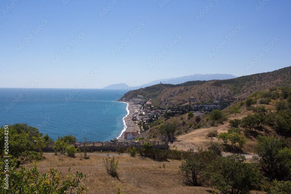 Magnificent view of the mountains and the sea of the peninsula Crimea.