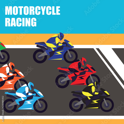 motorcycle racing poster and banner. vector illustration
