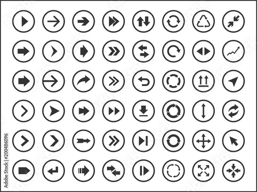 Arrow Icon vector Set, black arrows sign