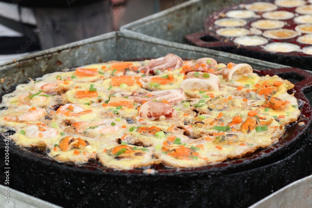 Coconut milk mix seafood and flour Coconut milk mix seafood and flour