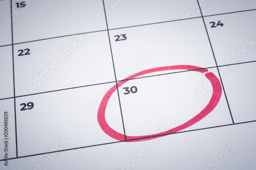 Mark end of month, notification calendar reminder.