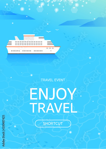 Fototapeta Cruise Ship at Sea, Travel Concept