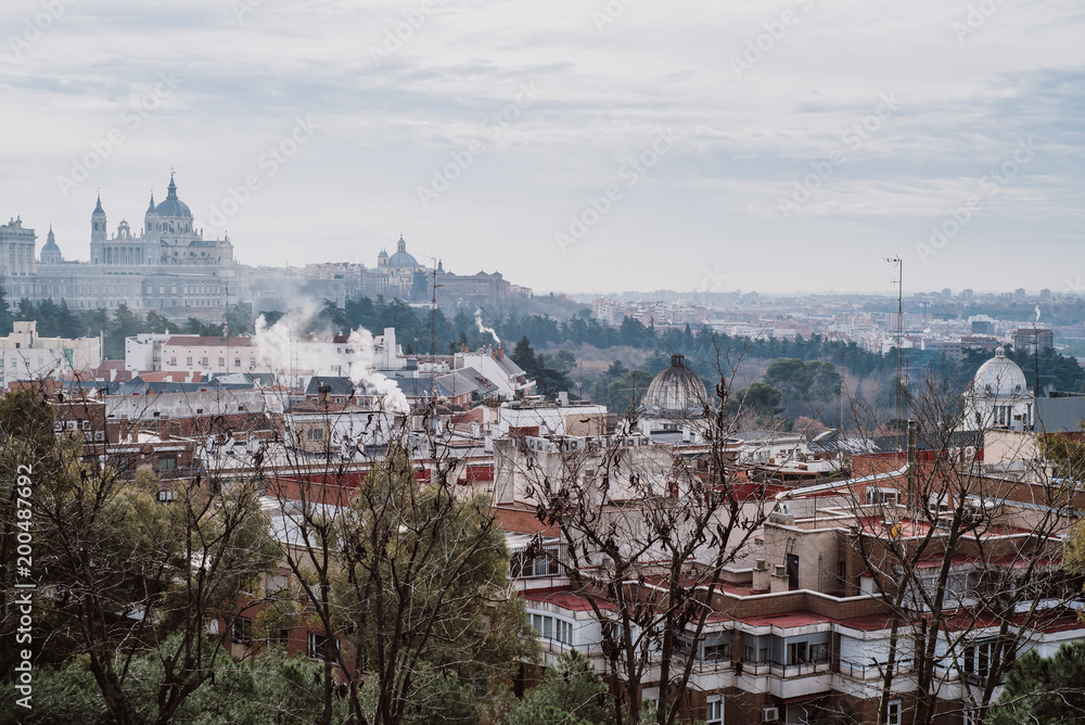Cityscape of Madrid with Royal Palace
