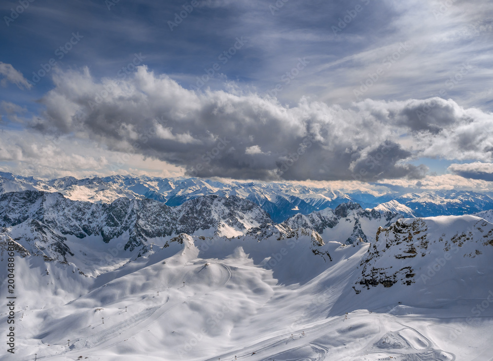 Naklejka premium View from the Zugspitze, Germany, Bavaria