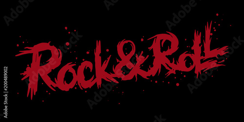 Rock n Roll Lettering Logo. Vector illustration for your card, t-shirt print design.