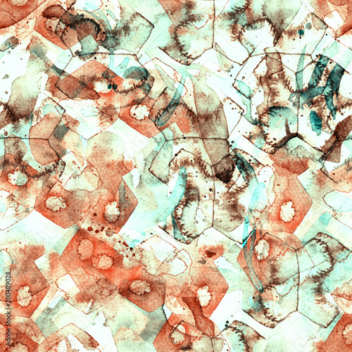 Watercolor ethnic seamless pattern.