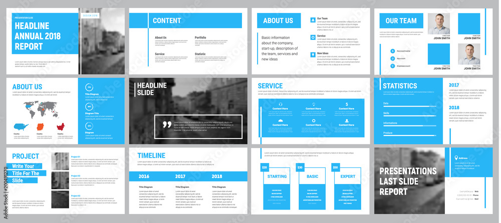 Vector presentation template with blue lines. Vector presentation template with blue lines.
