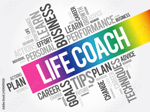 Life Coach word cloud collage, business concept background