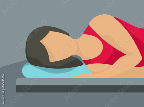 Lying woman icon. Flat illustration of lying woman vector icon for web