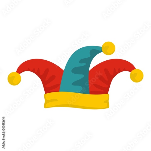 Jester hat icon. Flat illustration of jester hat vector icon for web