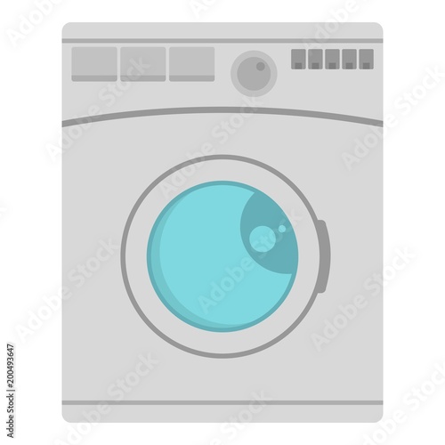Washing machine icon. Flat illustration of washing machine vector icon for web