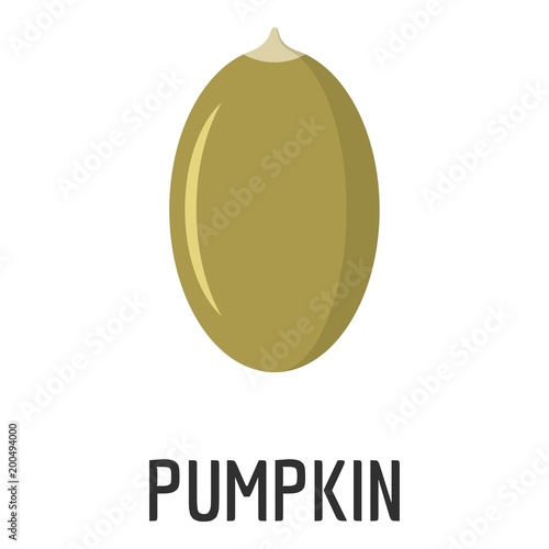 Pumpkin seed icon. Flat illustration of pumpkin seed vector icon for web