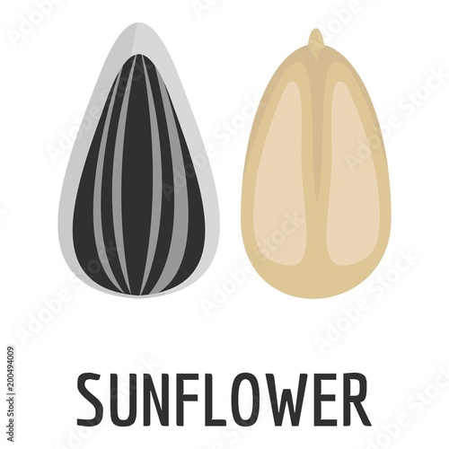 Sunflower seed icon. Flat illustration of sunflower seed vector icon for web