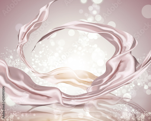 Silver pink satin background