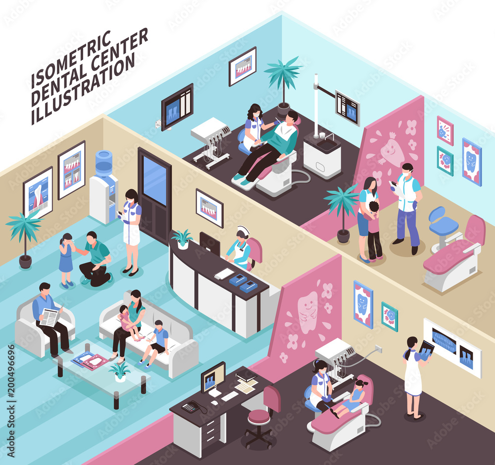 Dental Center Isometric Illustration Dental Center Isometric Illustration