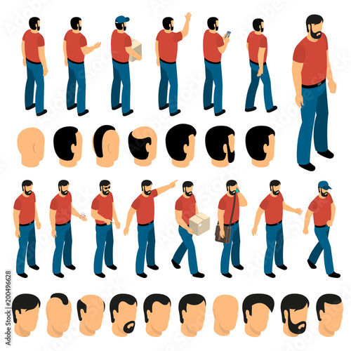 Creation Set Of Man Characters 