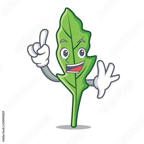 Finger arugula mascot cartoon style