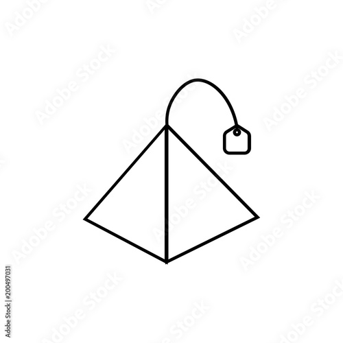 Pyramid tea bag icon