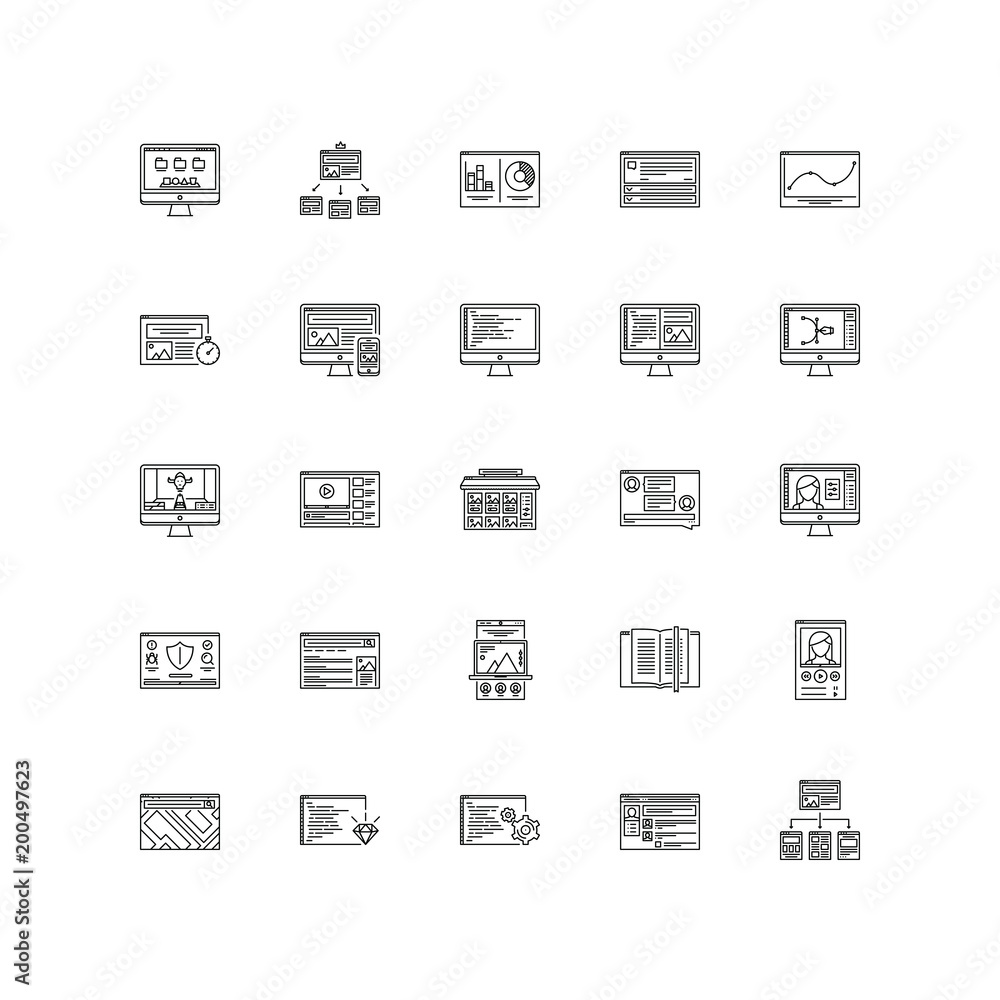 interface outline icons 25 interface outline icons 25