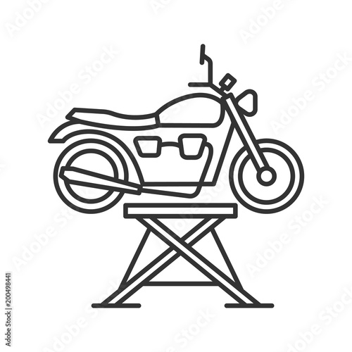 Motorbike jack linear icon