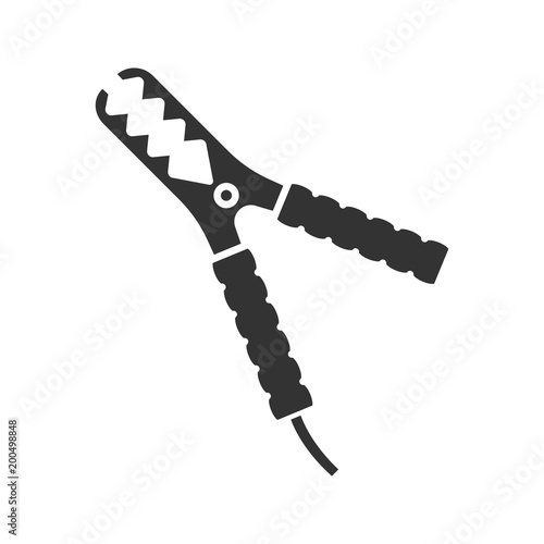 Car jumper glyph icon