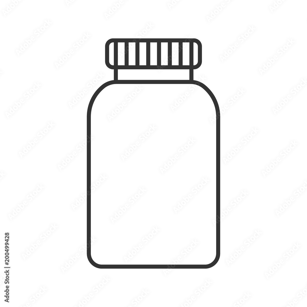 Prescription pills bottle linear icon Prescription pills bottle linear icon
