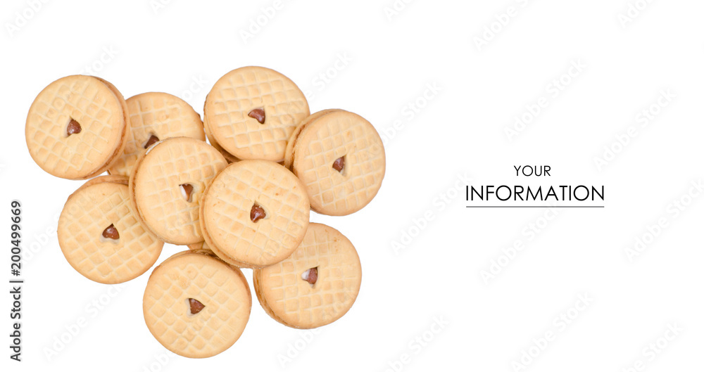 Biscuits with strawberry cream pattern Biscuits with strawberry cream pattern